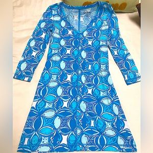 Lilly Pulitzer What a Racquet Juliet Dress Blue/White style91327 XXS never worn